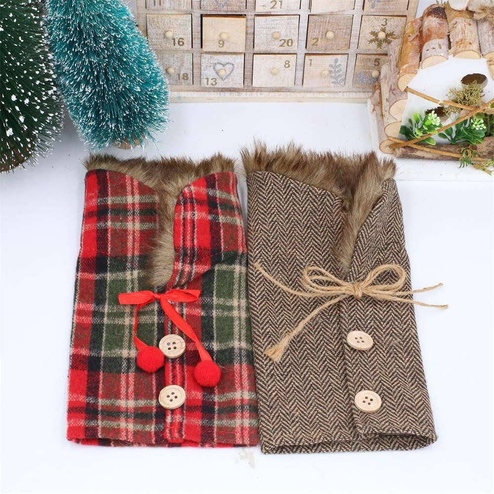 Fabric Christmas Wine Bottle Cover Holiday Table Decor