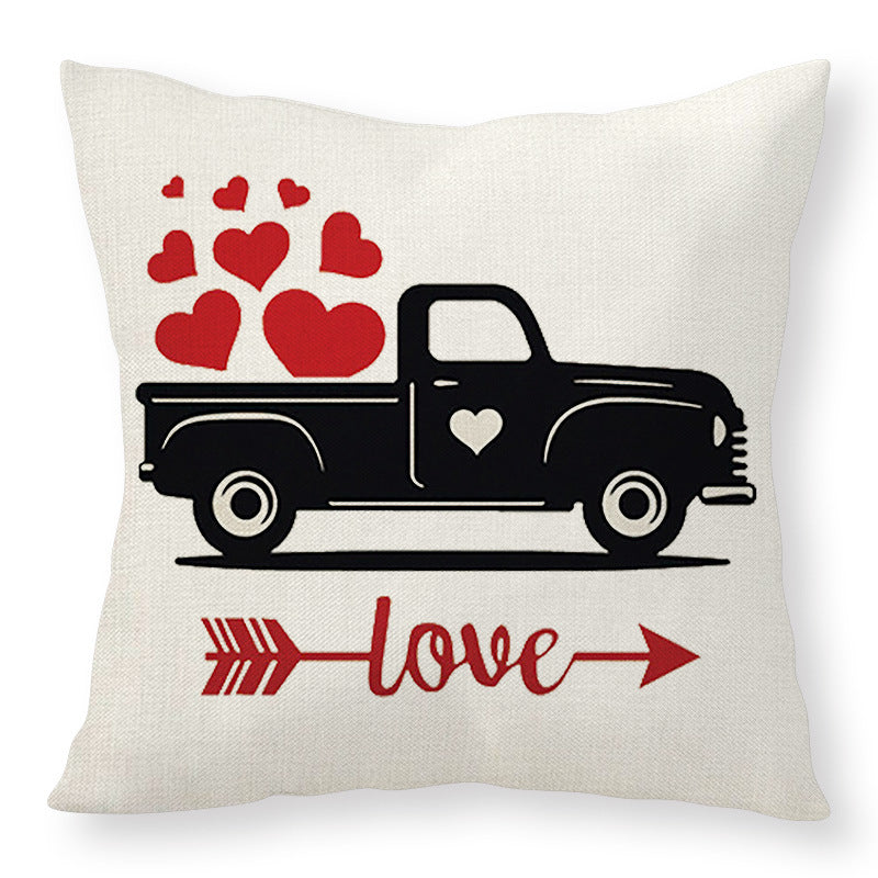 Valentine Love Pillow Covers Red Plaid Heart Decorative Home