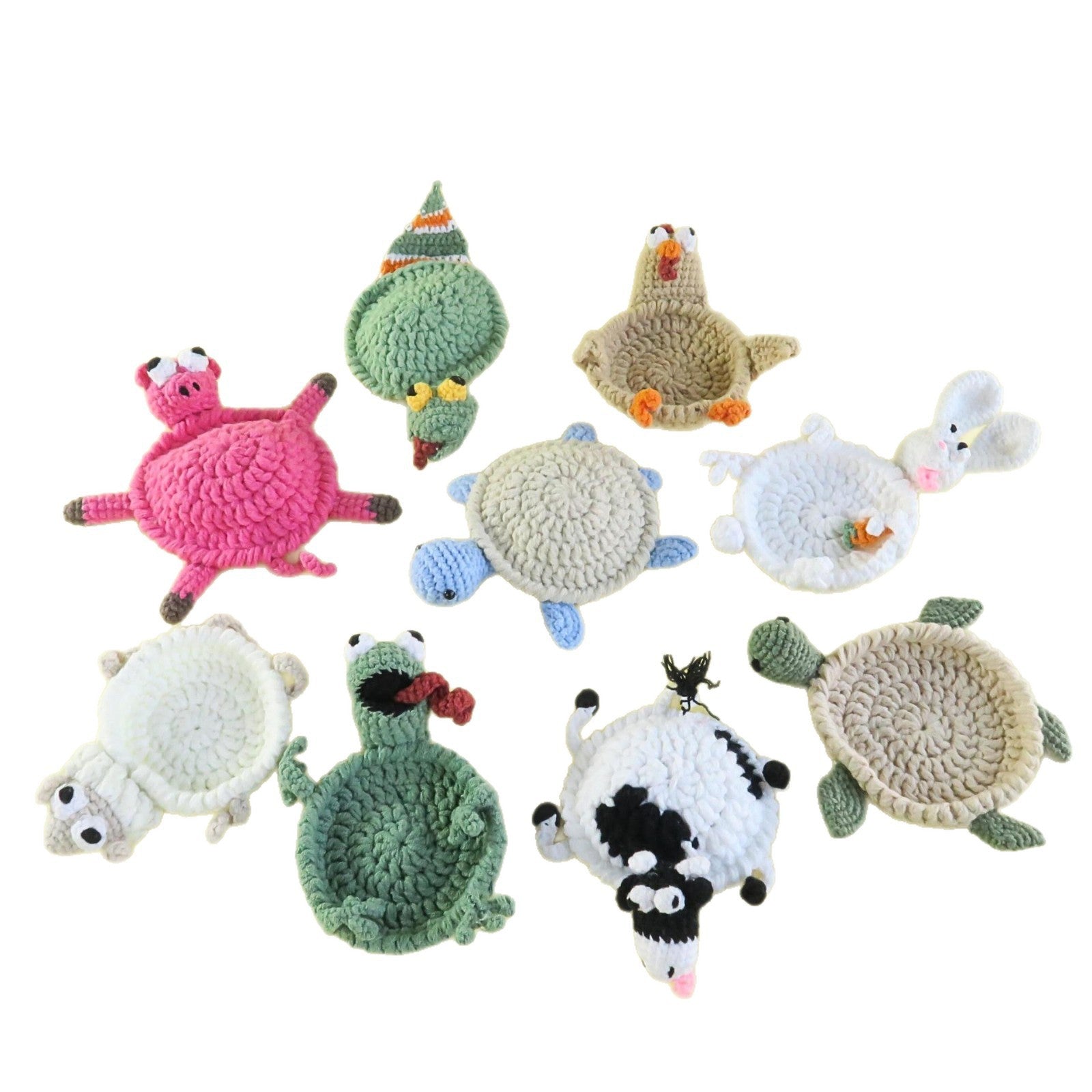 Crochet Animal Coaster Handmade Knit Mug Mat Table Decor