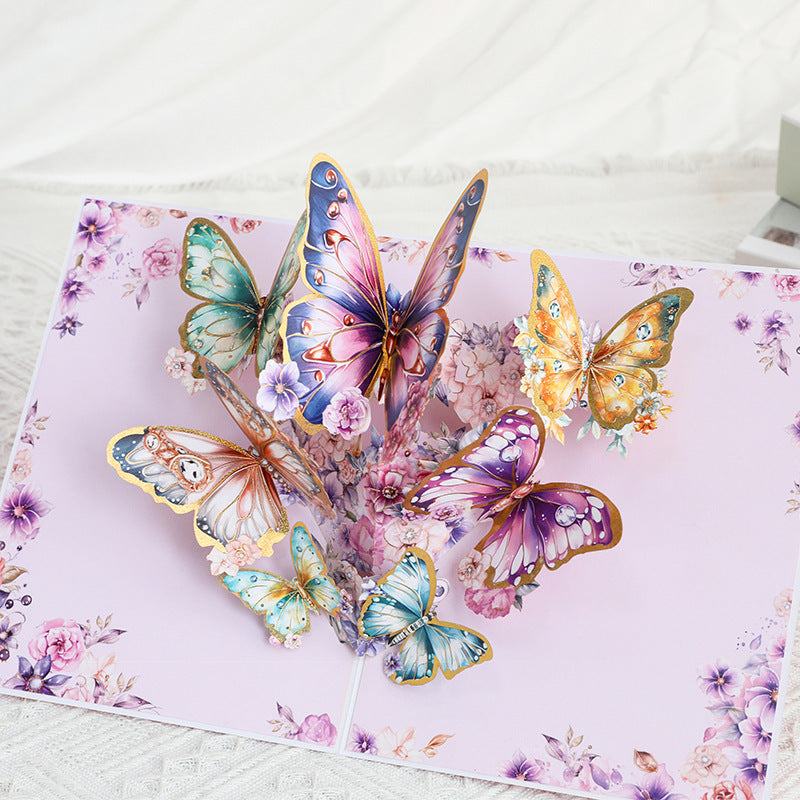 Valentines Day Butterfly Greeting Card Foil Embossed Gift