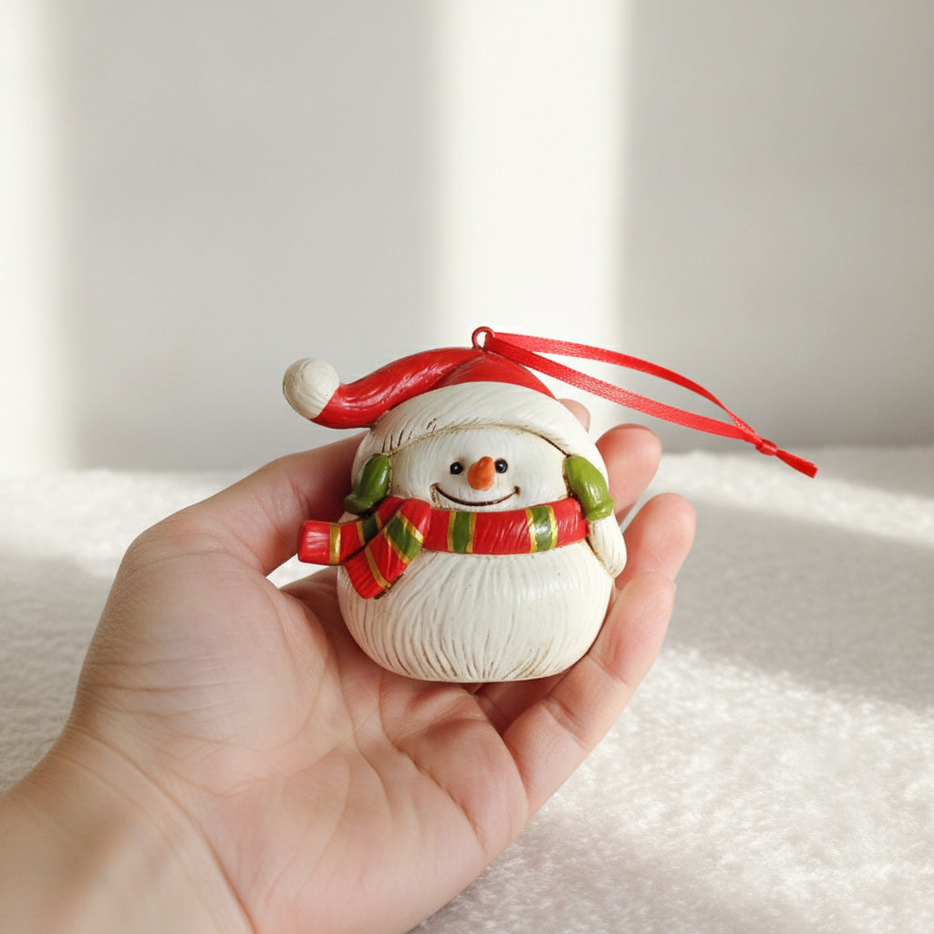 Christmas Snowman Ornament Resin Holiday Decor