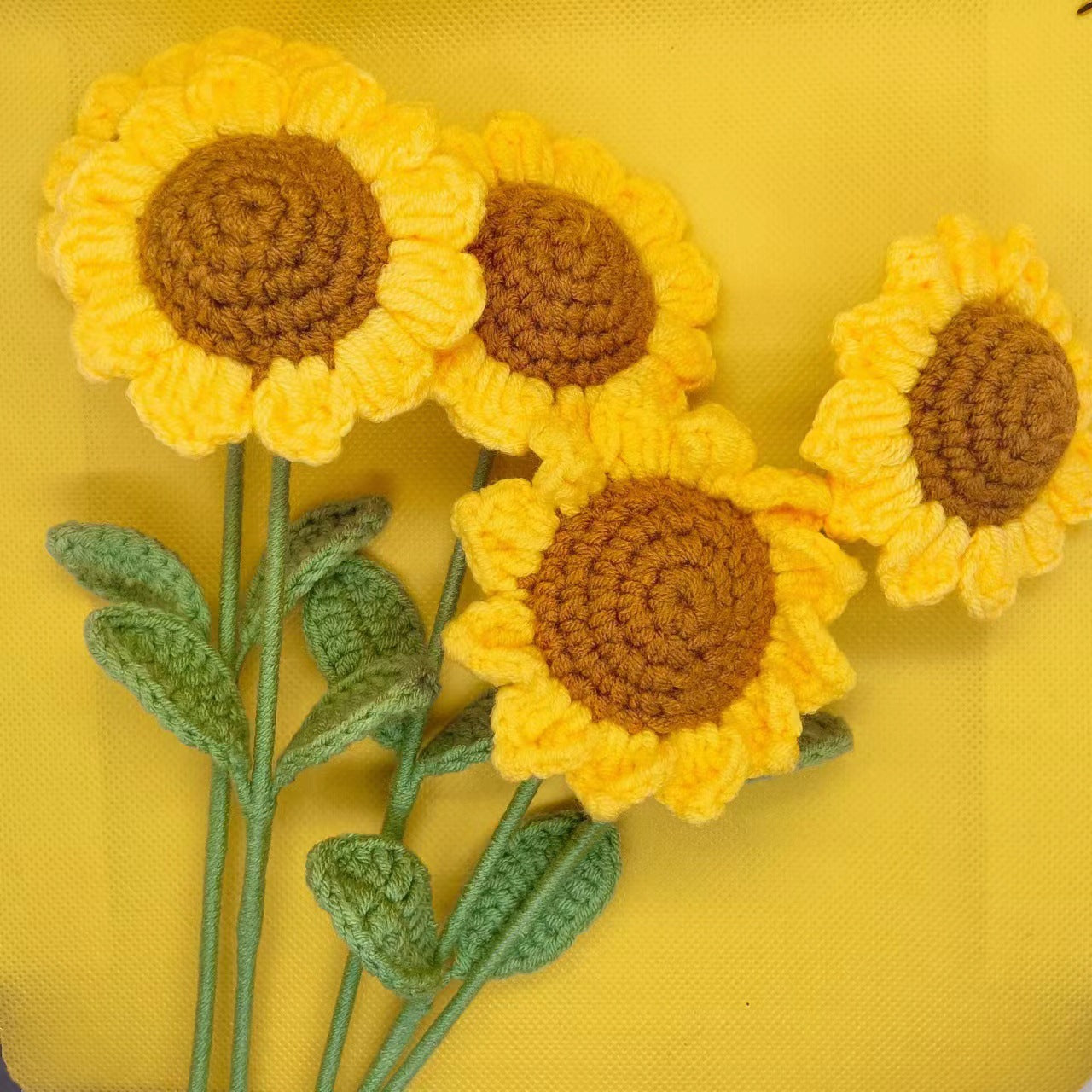 Crochet Sunflower Bouquet Handmade Gift Floral Decor