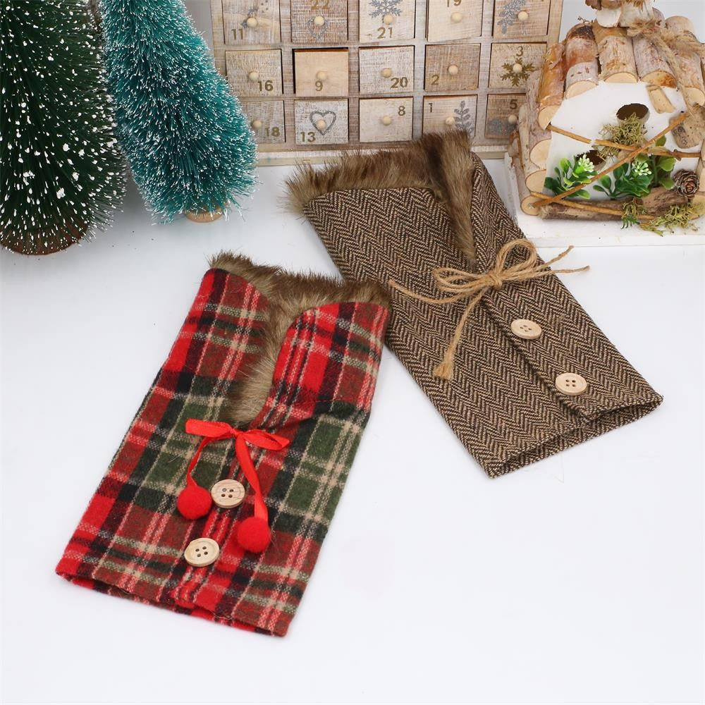 Fabric Christmas Wine Bottle Cover Holiday Table Decor