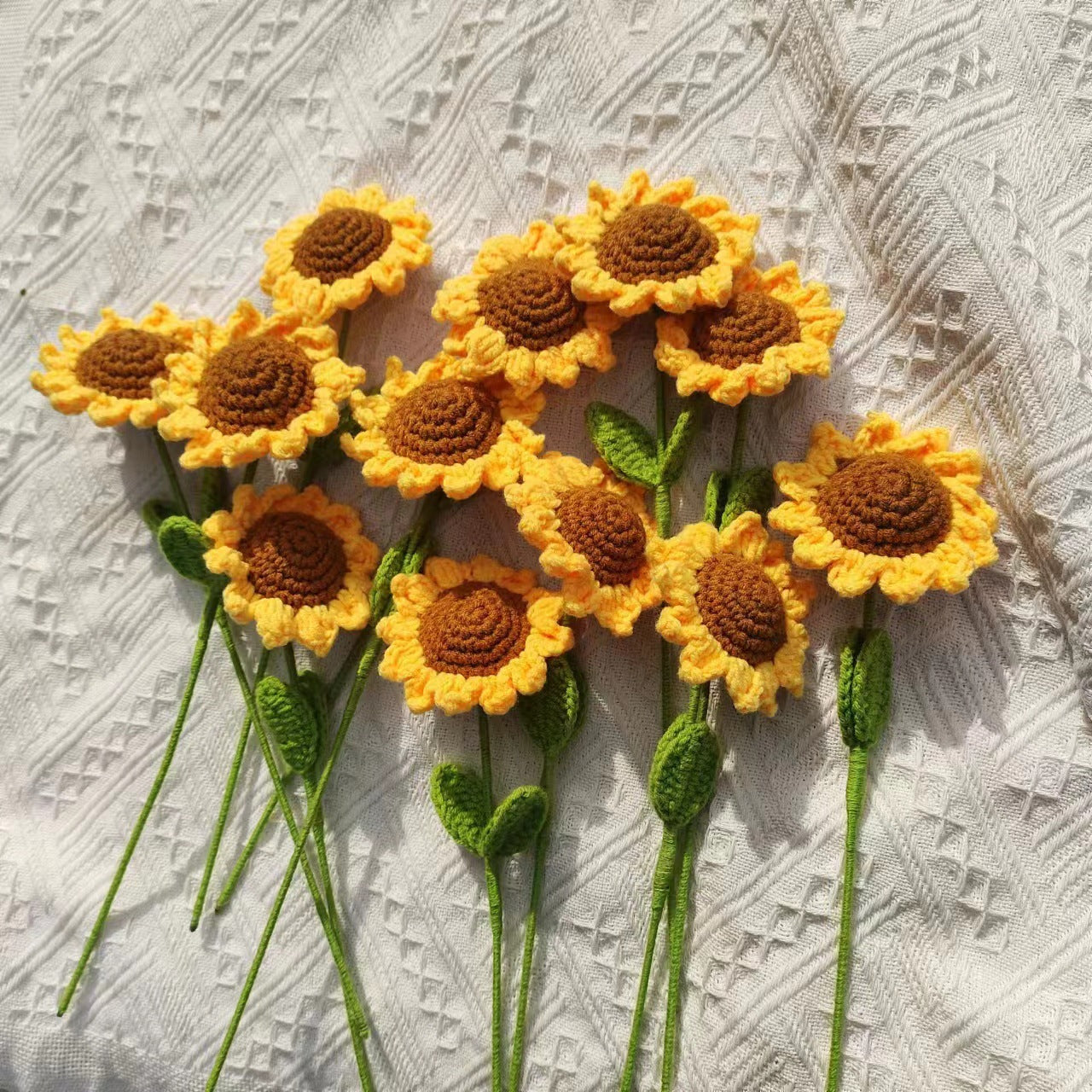 Crochet Sunflower Bouquet Handmade Gift Floral Decor