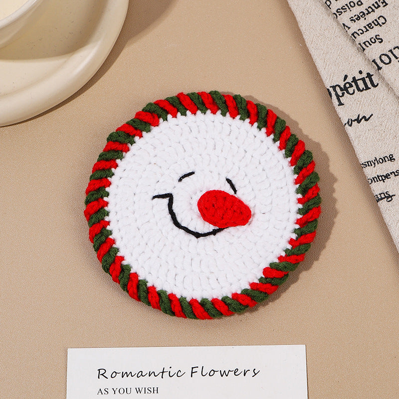 Christmas Crochet Coasters Handmade Holiday Tabletop Decor