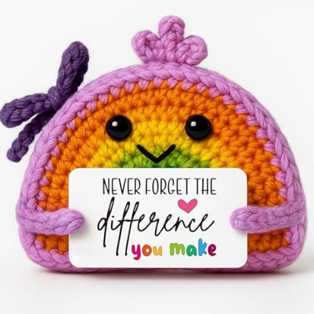 Handmade Crochet Rainbow Emotional Support Plush Gift