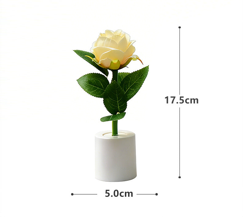 Mini LED Rose Night Light Bedroom Tabletop Decor