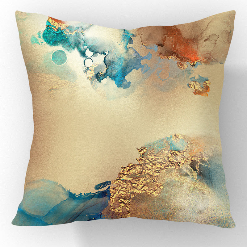 Gold Foil Abstract Marble Cushion Cover Nordic Style