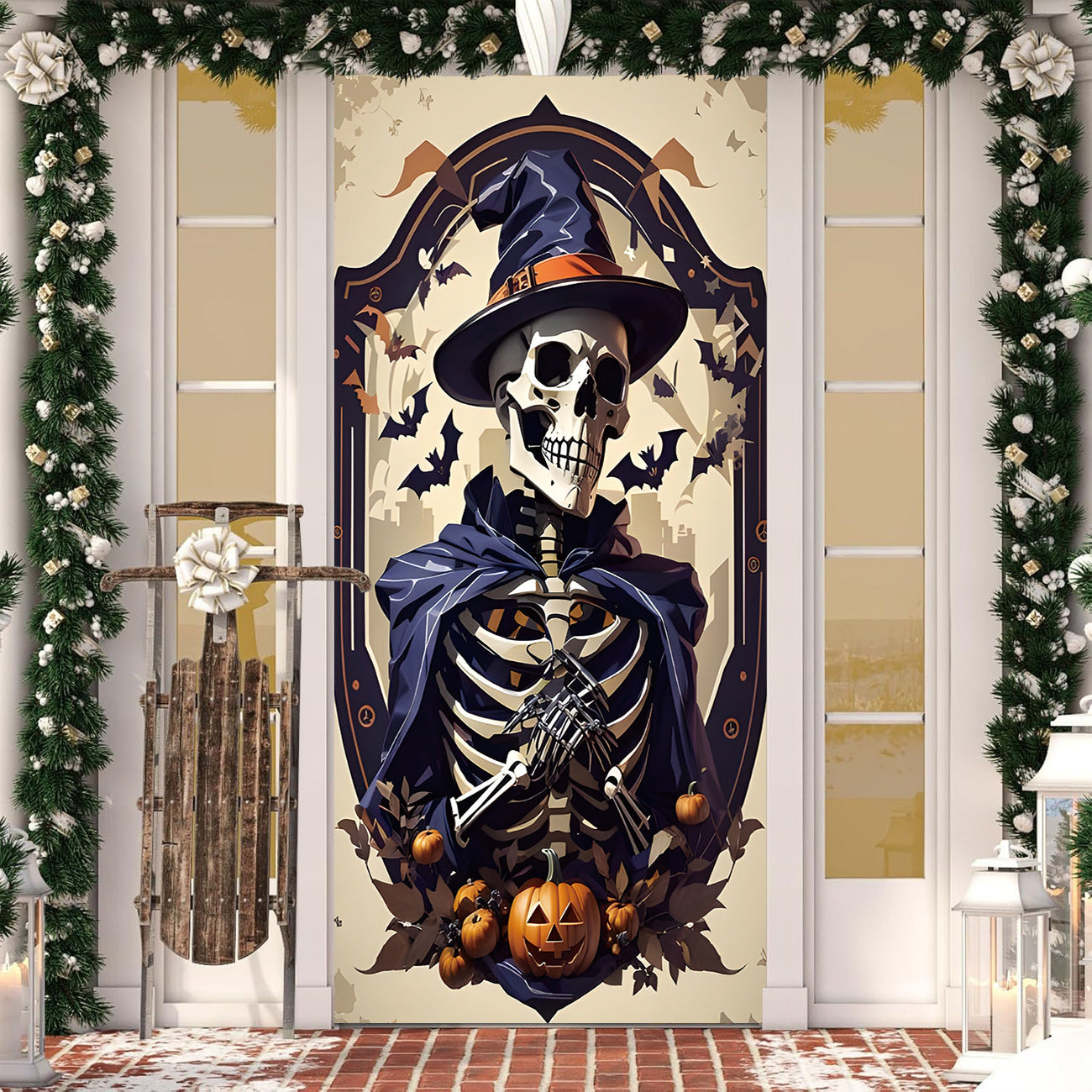 Halloween Door Cover Polyester Seasonal Party Decoration
