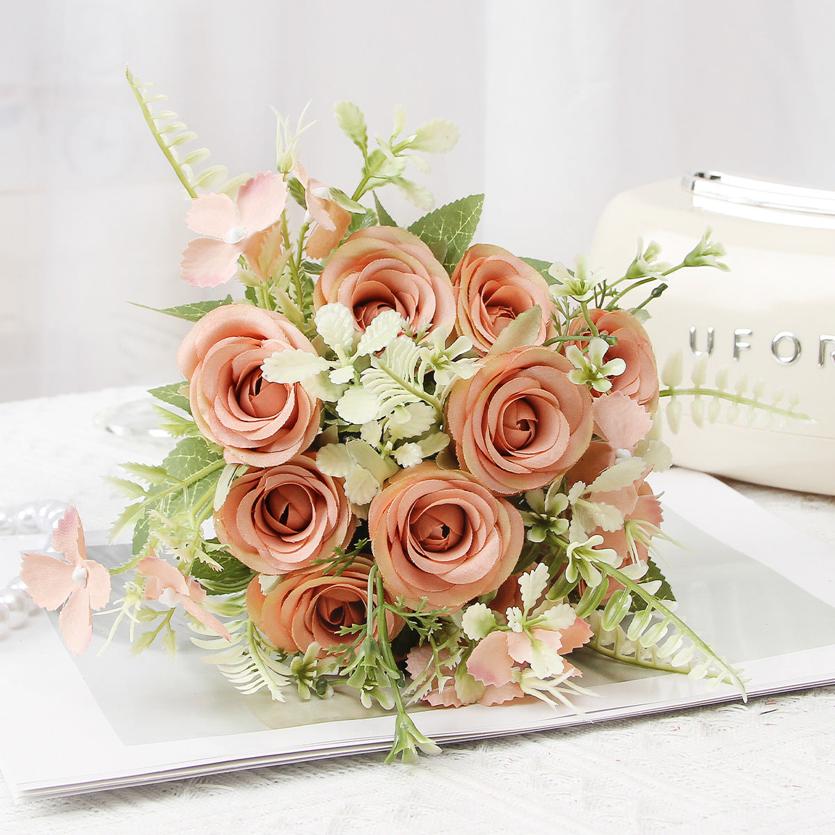Valentine’s Day Faux Corolla Rose Bouquet Home Decor Gift