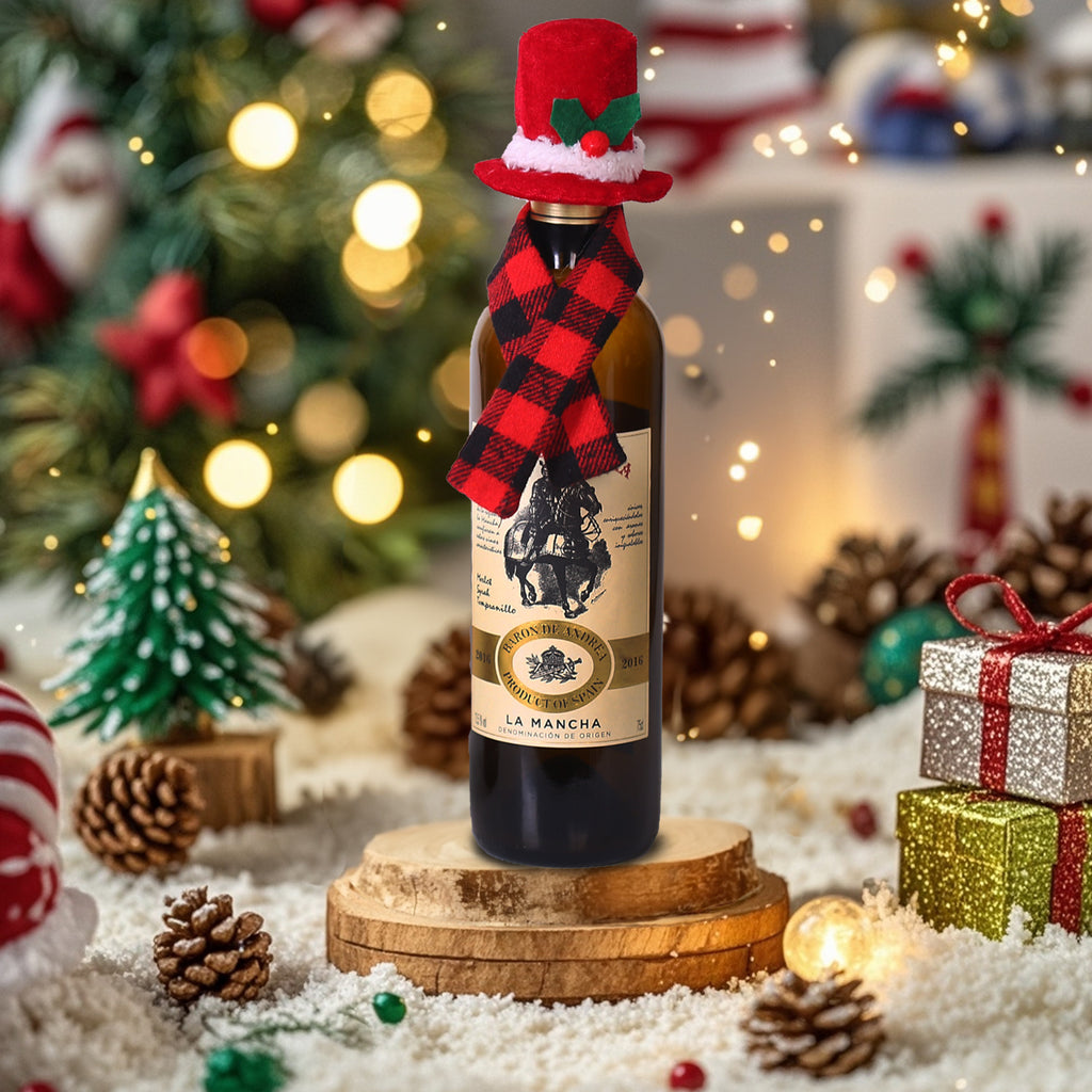 Fabric Christmas Wine Bottle Cover Holiday Table Decor