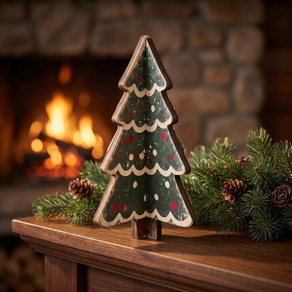 Wooden Christmas Tree Tabletop Holiday Decoration