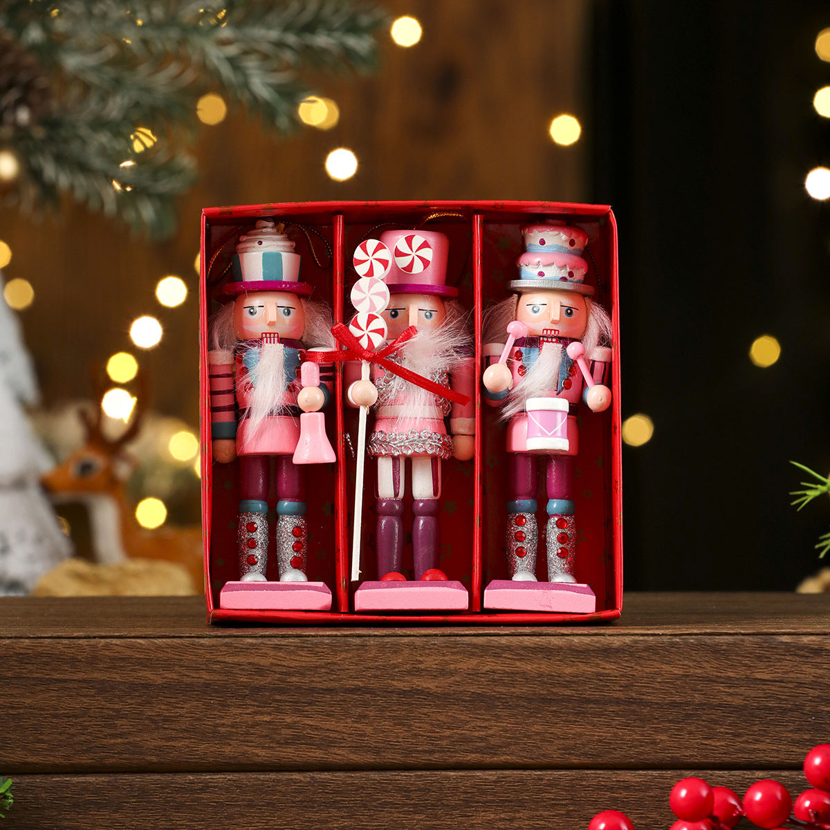 Christmas Nutcracker Wooden Figurine Holiday Table Decor