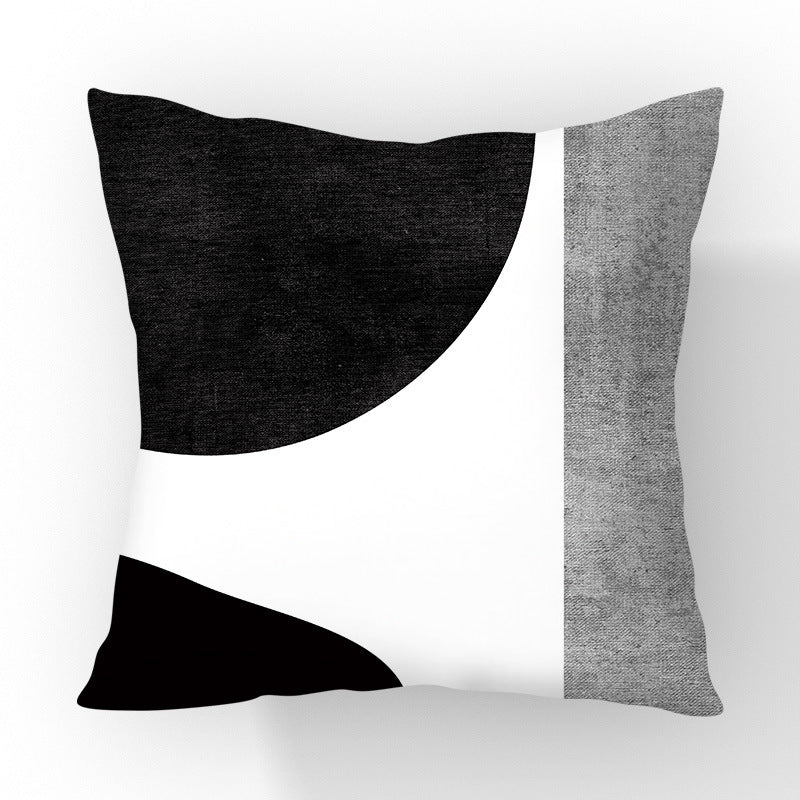 Modern Color Block Linen Square Throw Pillow Cover 18x18