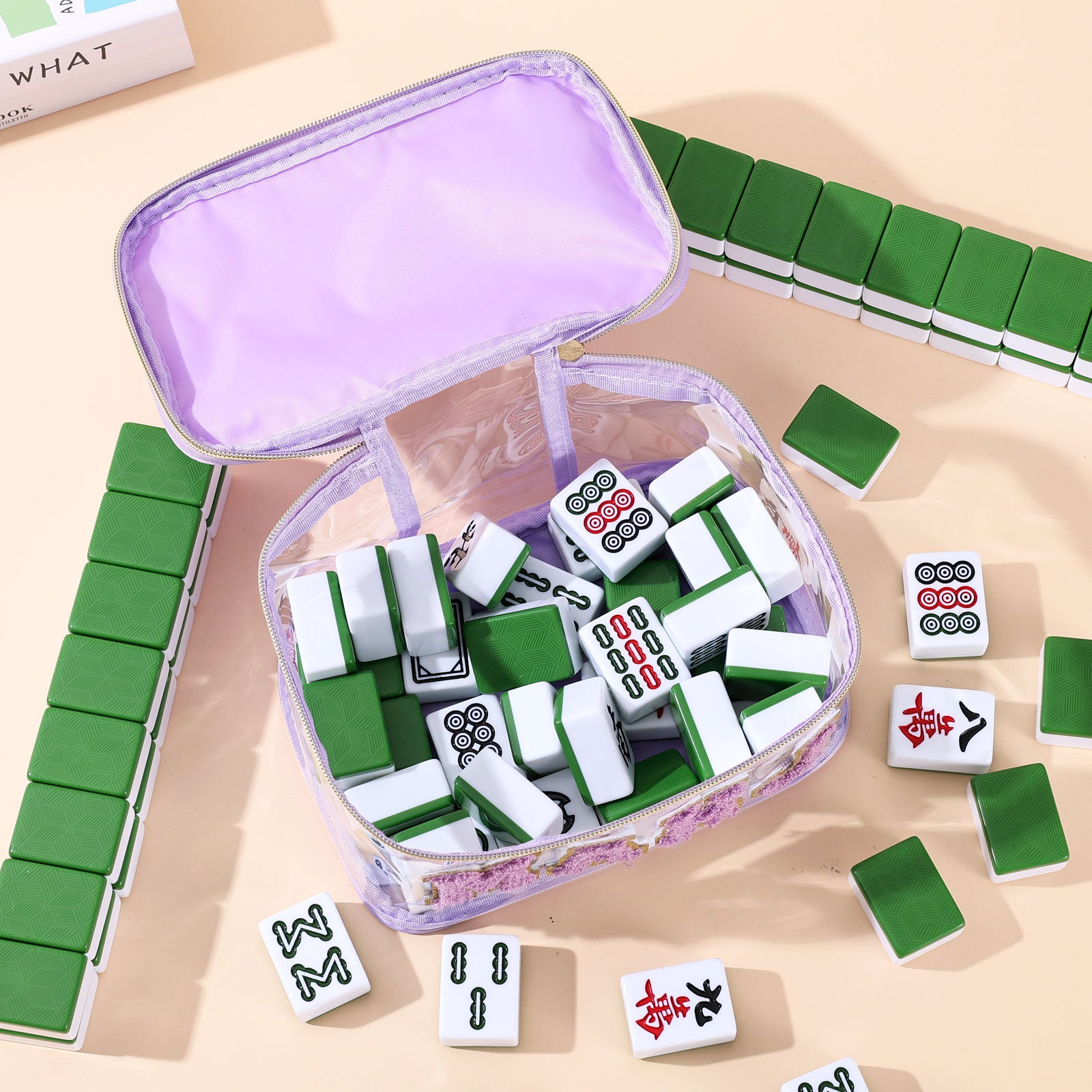 Transparent Mahjong Storage Bag Waterproof Cosmetic Organizer