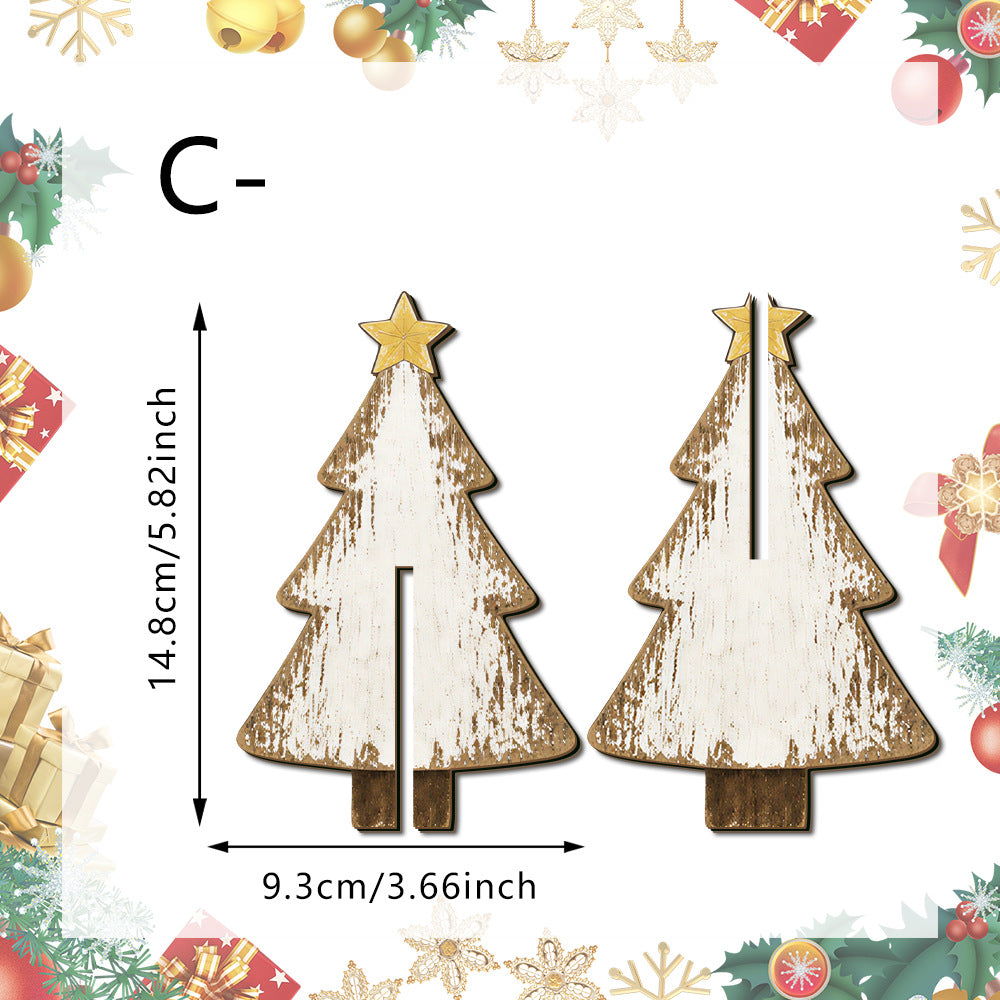 Wooden Christmas Tree Tabletop Holiday Decoration