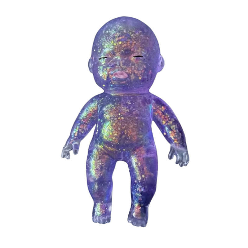 Glitter Jelly Doll Squishy Toy Soft Squeeze Stress Relief
