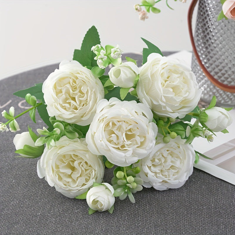 Valentine’s Day Faux Peony Rose Bouquet for Home Decor