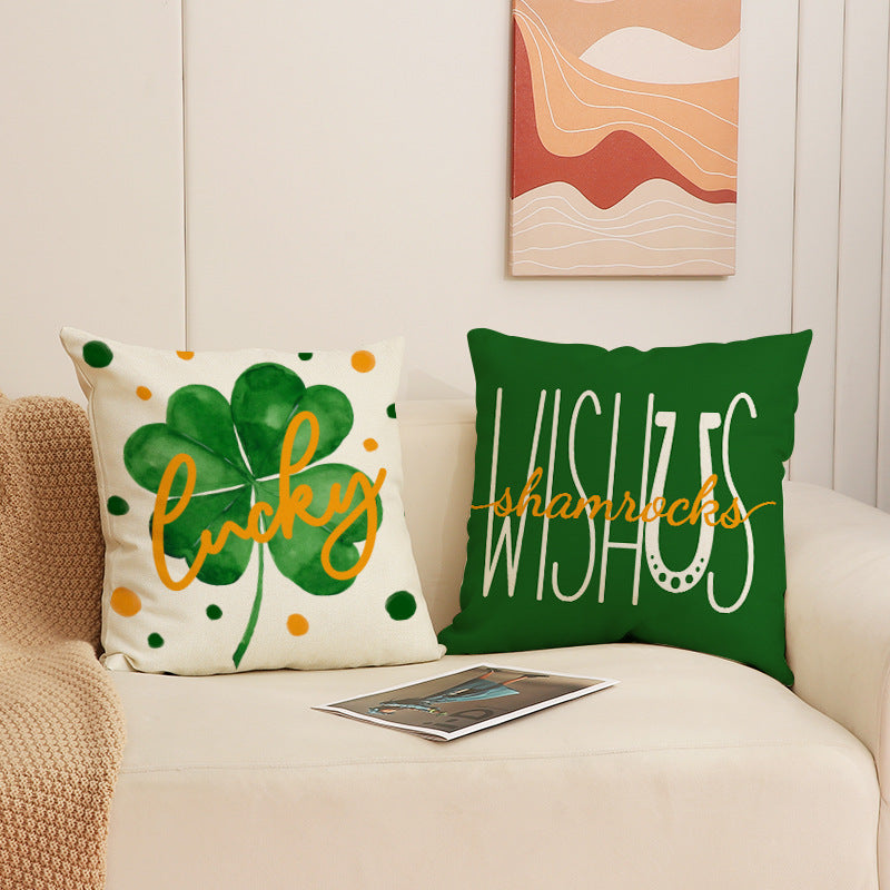 St Patrick’s Day Shamrock Pillow Cover Green Home Decor