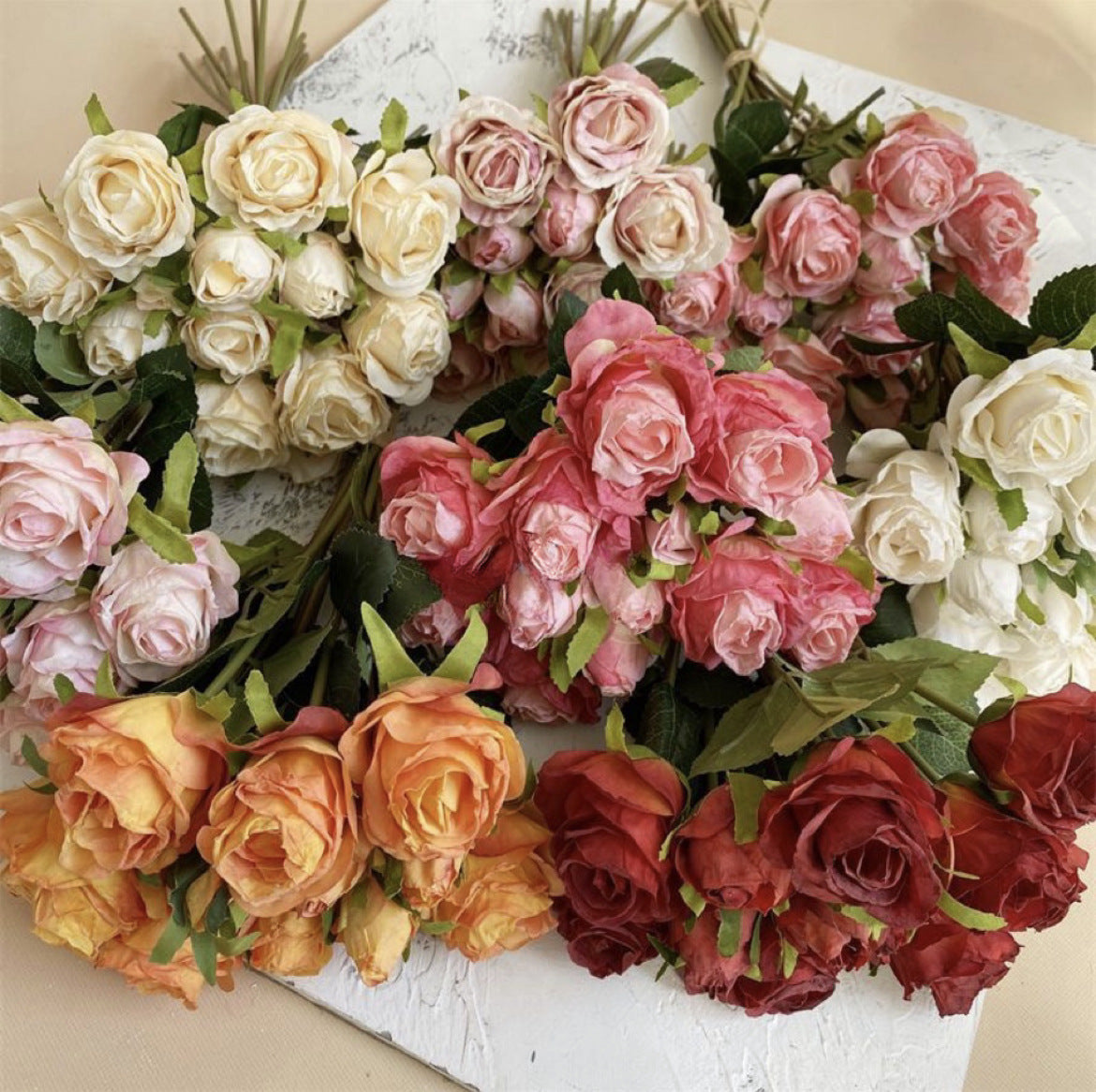Valentine’s Day Faux Burnt Edge Rose Bouquet for Home Decor