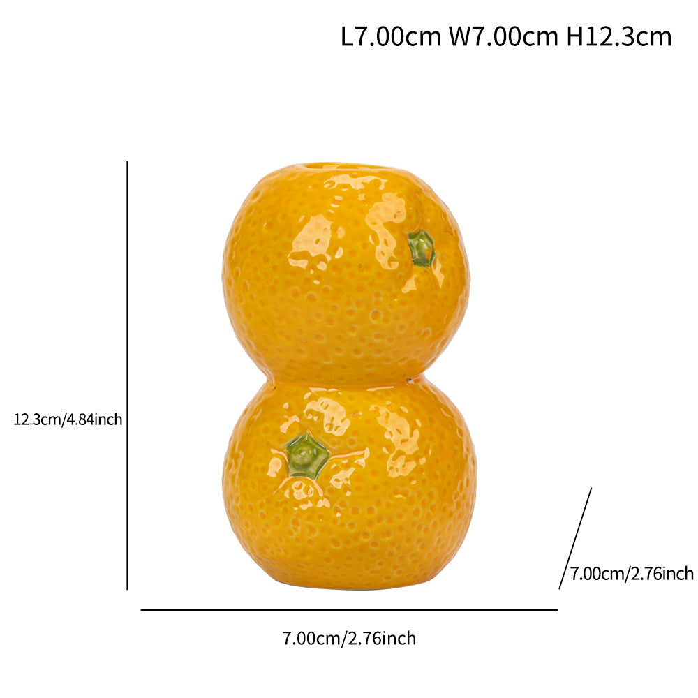 Fruit Ceramic Candle Holder Decorative Tabletop Accent