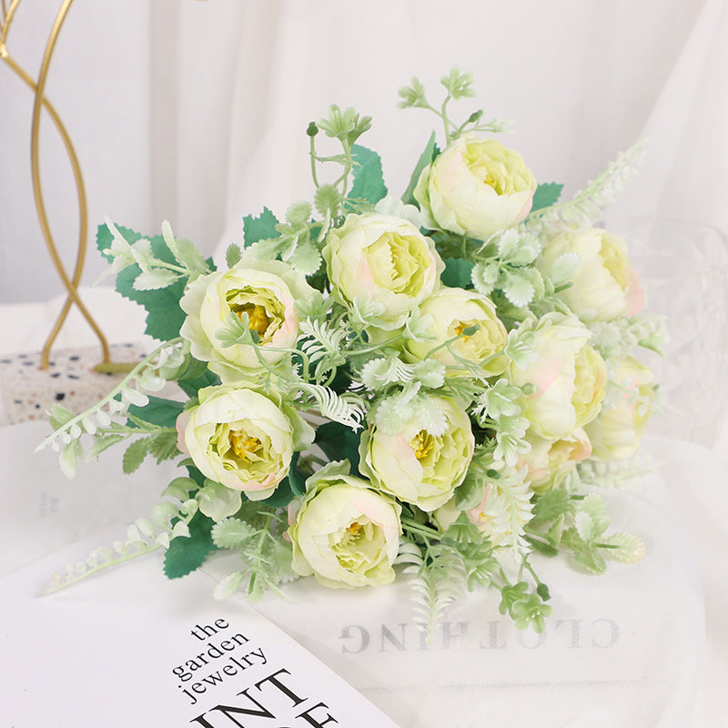 Valentine’s Faux Peony Rose Bouquet Floral Home Decor