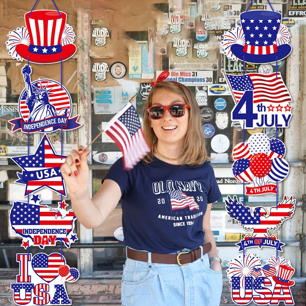 Fourth of July Patriotic Door Hanging Decor Set USA