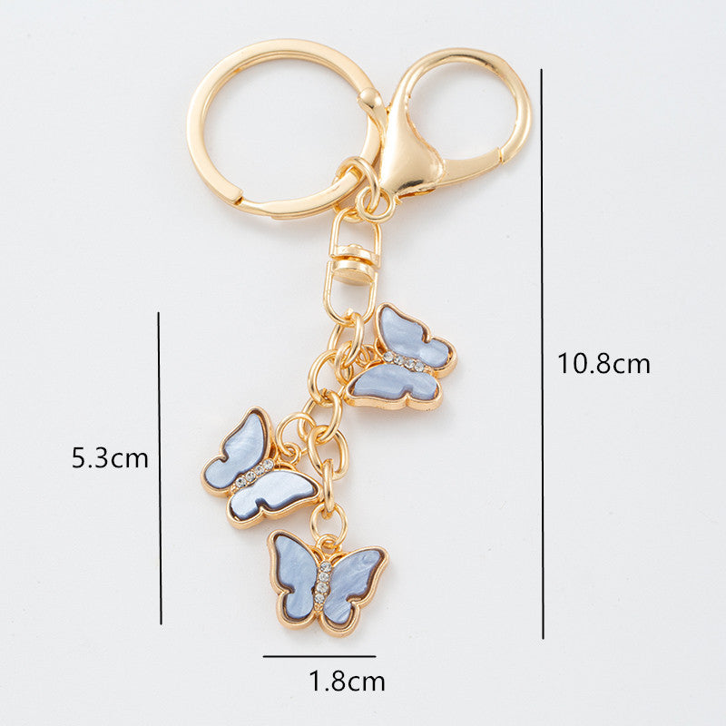 Butterfly Keychain Set Crystal Bag Charm Accessory