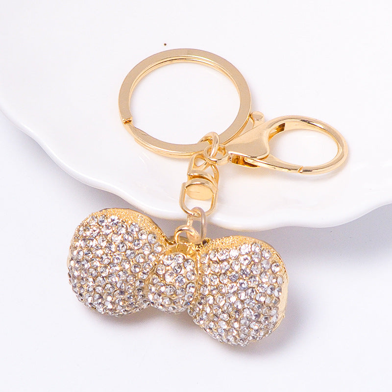 Rhinestone Bow Keychain Bling Bag Charm Car Key Ring