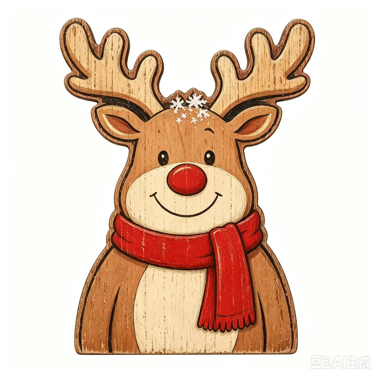 Wooden Christmas Tabletop Decor Double Sided Printed Holiday Figurine