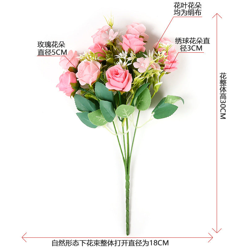 Valentine Rose Artificial Bouquet for Home Decor