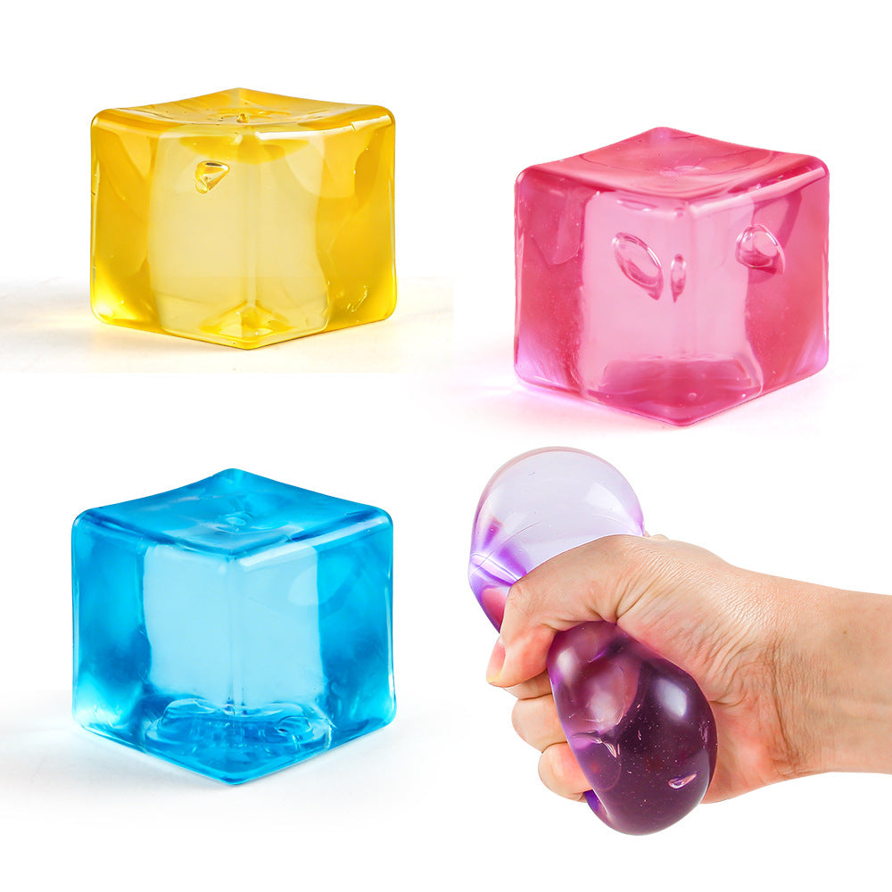Ice Cube Squishy Stress Relief Toy Soft Squeeze Cube with Box