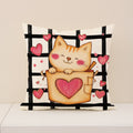 Valentine Cat Love Pillow Covers Set Cute Heart Decor