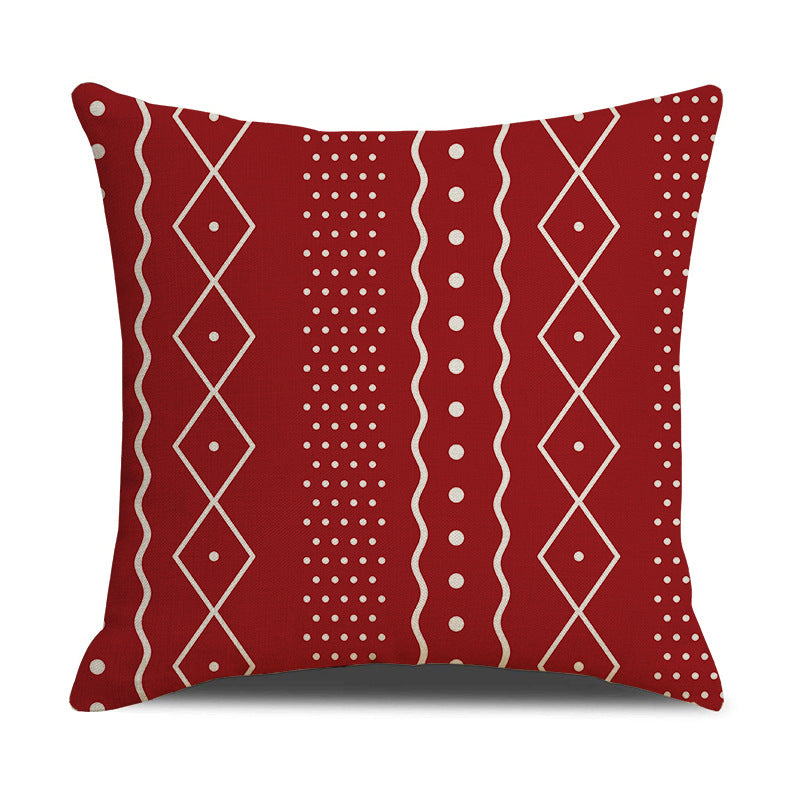Linen Geometric Letter Throw Pillow Cover Square Sofa Decor