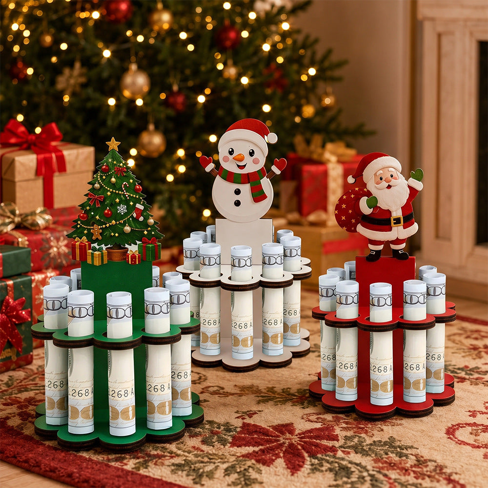 Wooden Christmas Snowman Santa Tabletop Decoration Holiday Decor