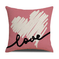 Pink Valentine Heart Pillow Covers Romantic Linen Decor