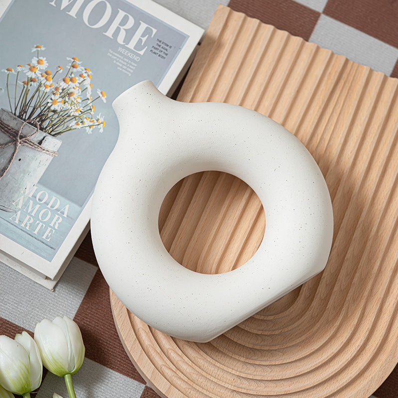 Modern Round Ceramic Vase Nordic Minimalist Home Decor