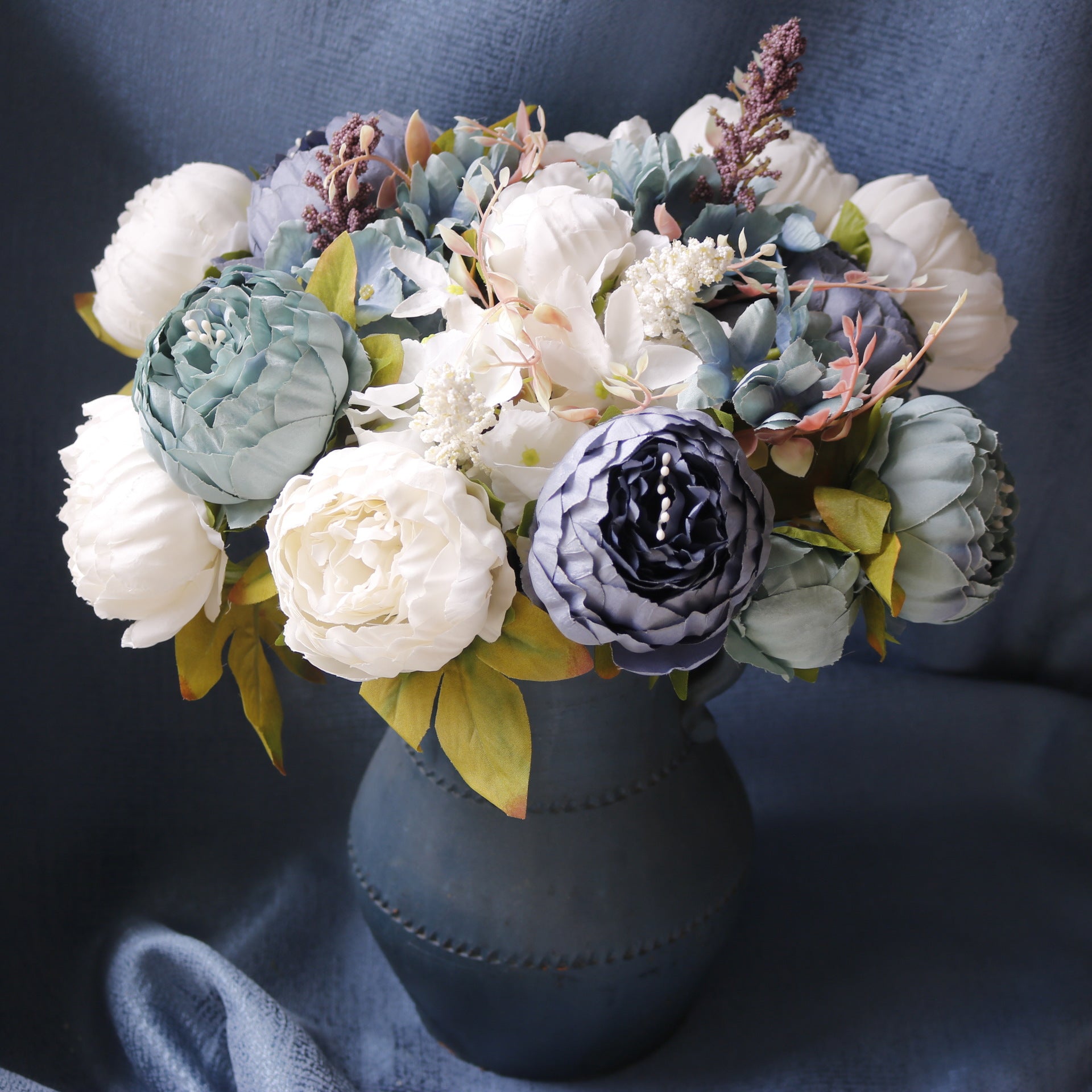 Valentine 13-Head European Faux Peony Autumn Flower Bouquet