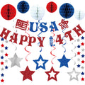 Fourth of July Party Decoration Set USA Banner Balloons Decor