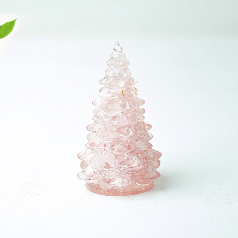 Christmas Resin Tree Figurine Mini Holiday Table Decor