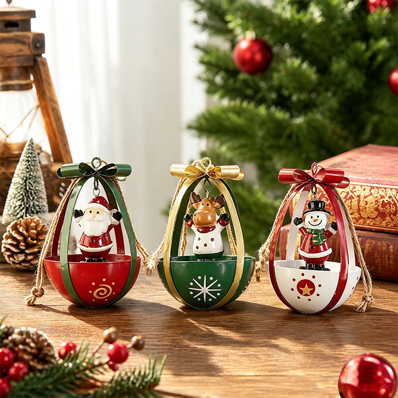 Christmas Metal Hanging Decorations Santa Snowman Reindeer