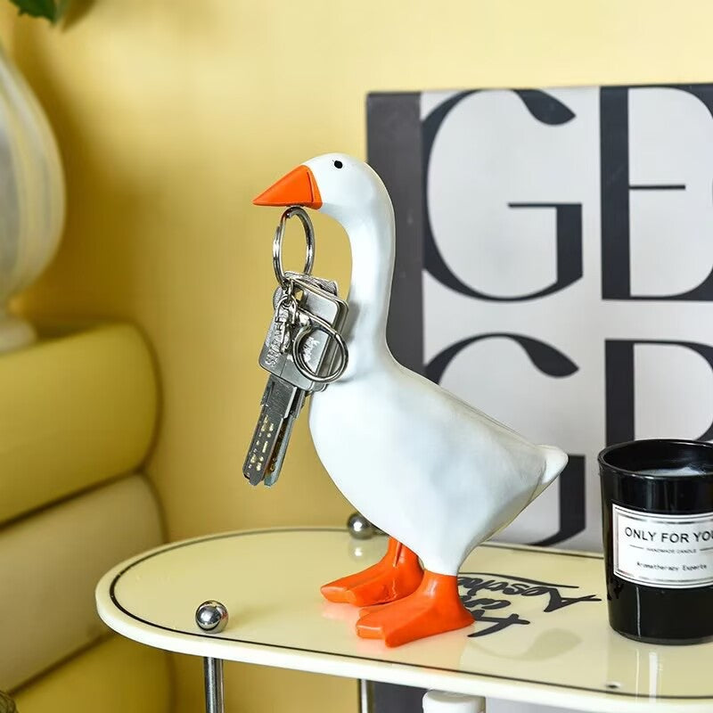 Cute Resin Goose Magnetic Key Holder Home Decor