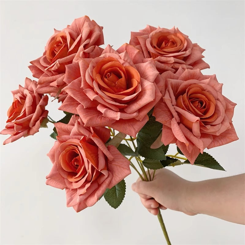 Valentine’s Day Silk Rose Faux Flower Bouquet for Home Decor