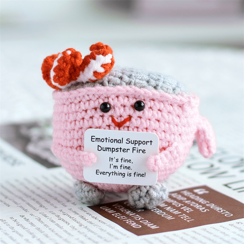 Crochet Mini Fire Extinguisher Plush Toy for Desk & Gifts