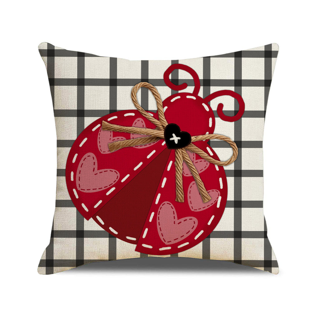Valentine Heart Pillow Covers Set Farmhouse Plaid Decorative
