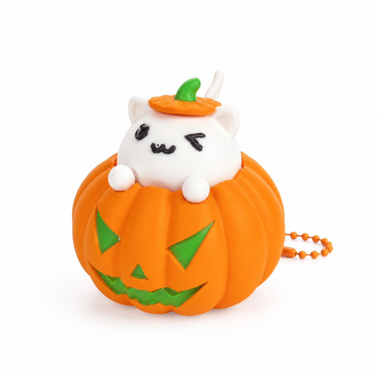 Halloween Pumpkin Cat Clicker Fidget Toy Stress Relief Keychain