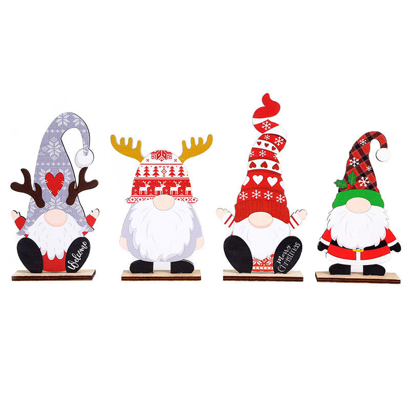 Christmas Gnome Wooden Tabletop Figurine Holiday Decor