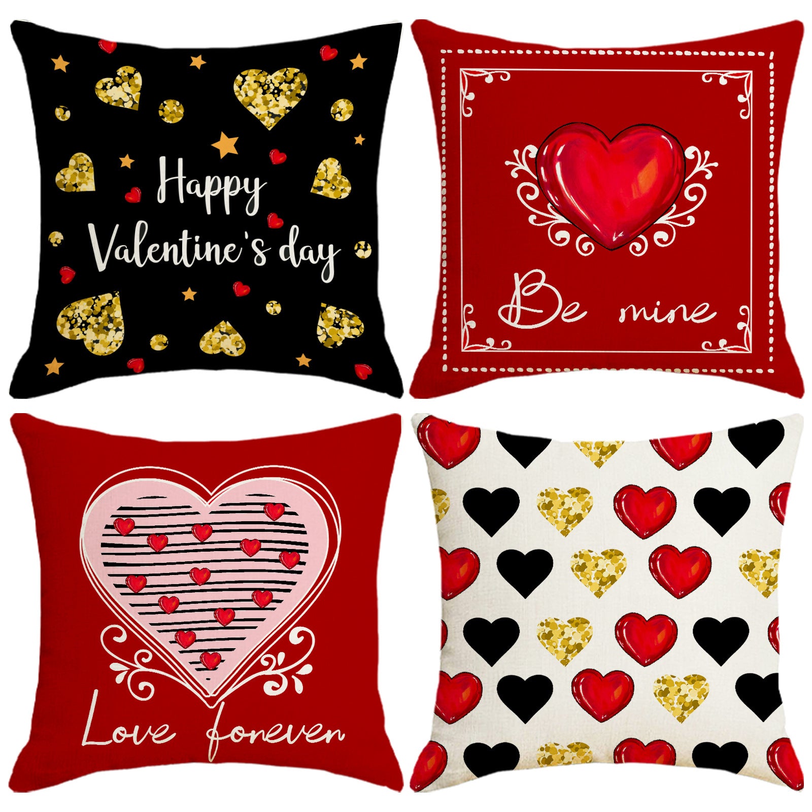 Valentines Day Heart Throw Pillow Covers Romantic Home Decor