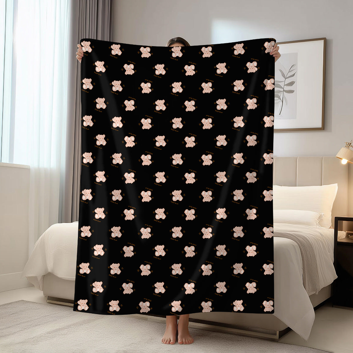 Valentine Flannel Throw Blanket Cozy Heart Print