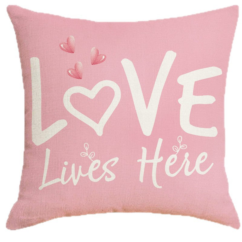 Pink Valentines Pillow Covers Cute Bear Rose Love Decor Set